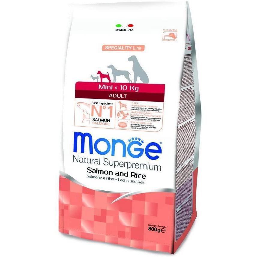 Monge Super Premium Adult Mini Salmone-Riso 800 gr Monge Super Premium Adult Mini Salmone-Riso 800 gr